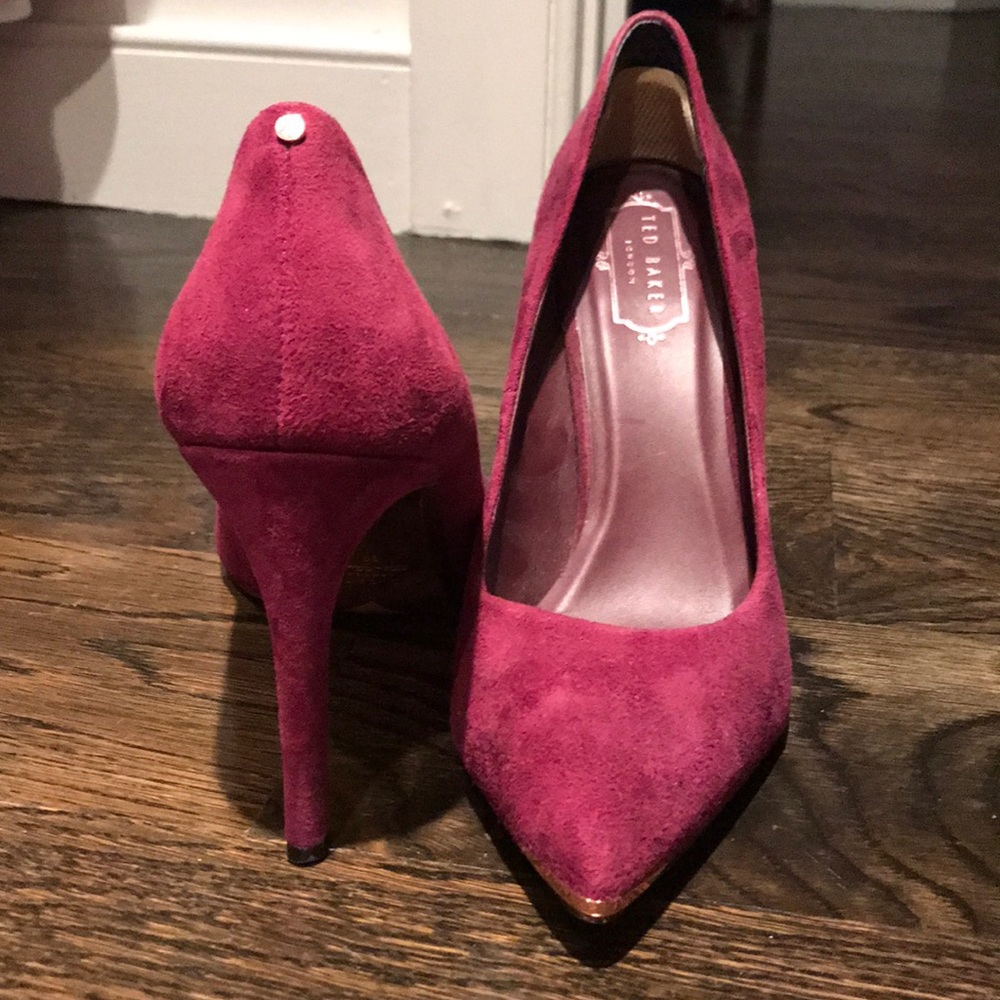 Ted Baker maroon suede heels size 8